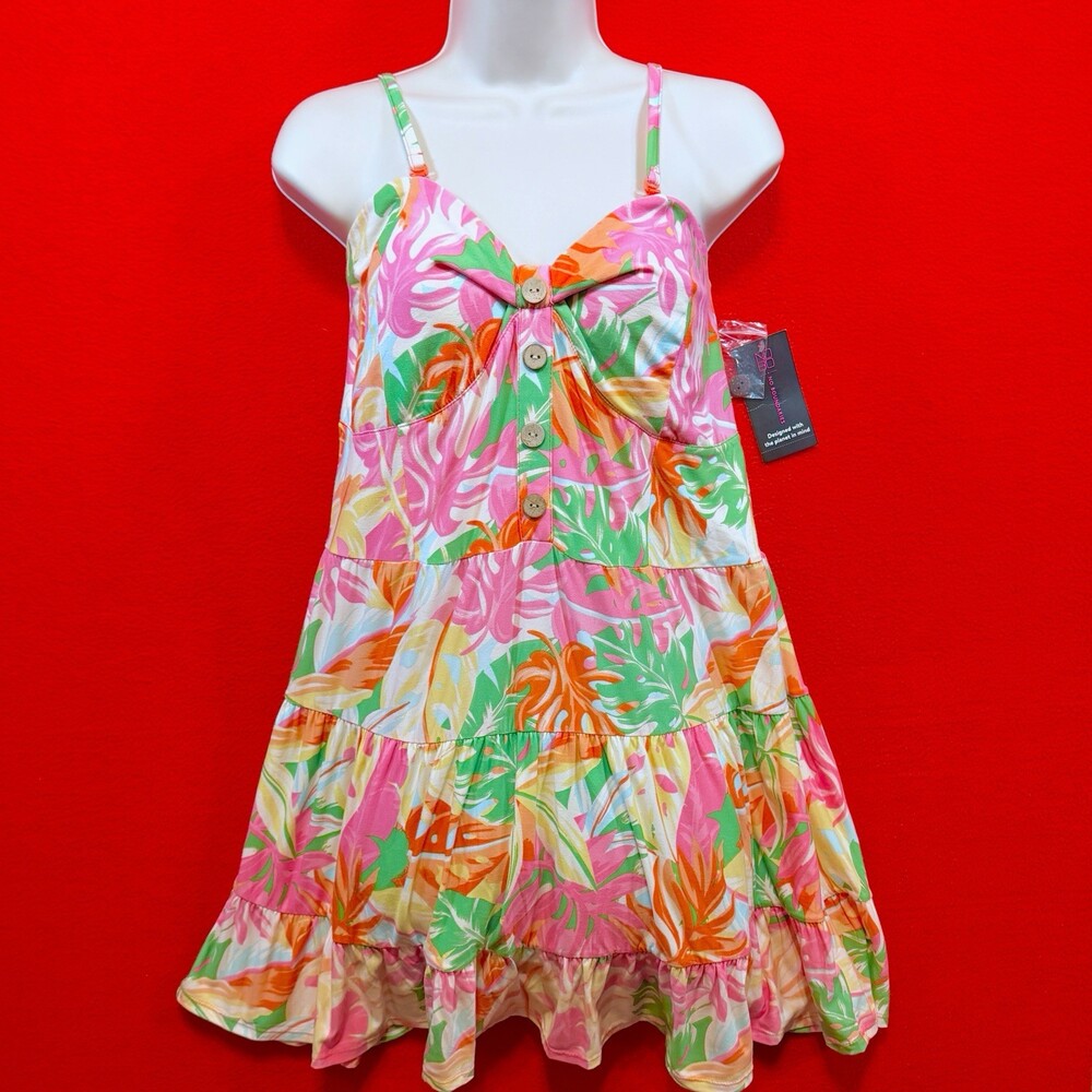 NOBO … Floral Tank Top / Strapless Dress ... Pink ... Size XXL 19 ... NEW